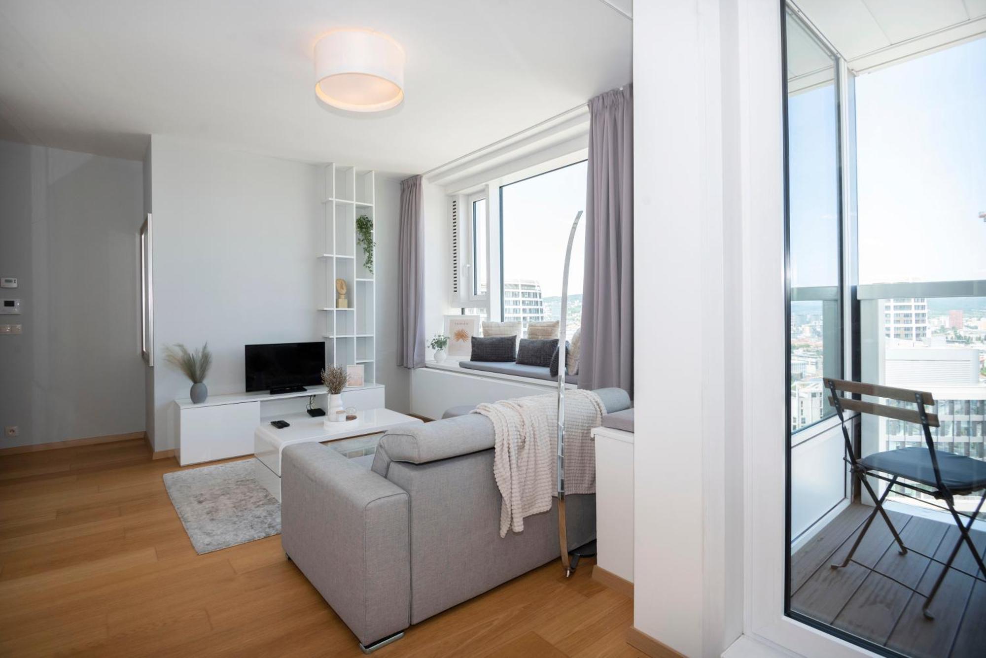 브라티슬라바 Luxury 1Bdrm On The 28Th Floor 아파트 외부 사진